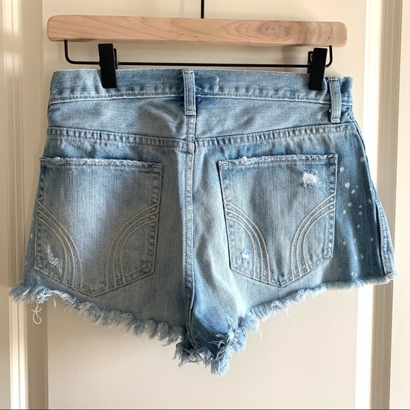 Hollister Distressed Bleach Shorts, Fringe Hem, 27 - Picture 2 of 9